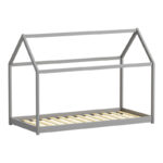 Παιδικό κρεβάτι Nino τ. Montessori pakoworld ξύλο πεύκου σε γκρι απόχρωση 90x190εκ-370-000003