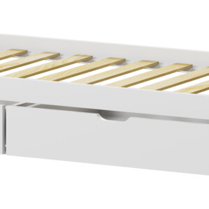 Παιδικό κρεβάτι Mellin τ.Montessori με 2 συρτάρια pakoworld ξύλο πεύκου σε λευκή απόχρωση 90x190εκ-370-000005