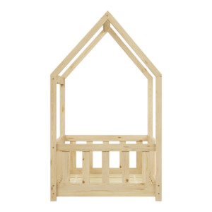 Παιδικό κρεβάτι Bambie με κιγκλίδωμα τ.Montessori pakoworld ξύλο πεύκου σε φυσική απόχρωση 70x140εκ-370-000006