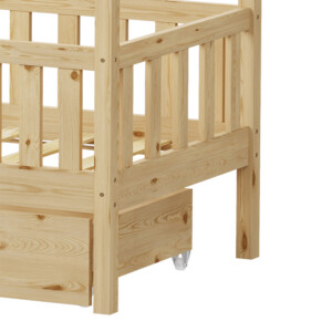 Παιδικό κρεβάτι Bendina τ.Montessori με συρτάρι pakoworld ξύλο πεύκου σε φυσική απόχρωση 70x140εκ-370-000008
