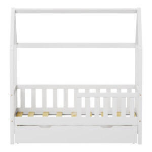 Παιδικό κρεβάτι Bendina τ.Montessori με συρτάρι pakoworld ξύλο πεύκου σε λευκή απόχρωση 70x140εκ-370-000009