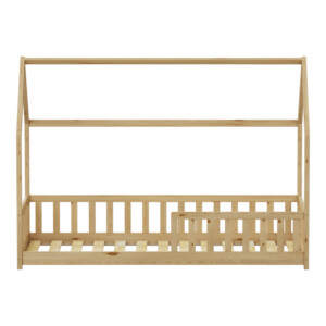 Παιδικό κρεβάτι Callan τ.Montessori με κιγκλίδωμα pakoworld ξύλο πεύκου σε φυσική απόχρωση 90x190εκ-370-000010