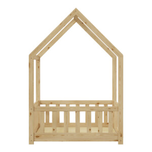 Παιδικό κρεβάτι Callan τ.Montessori με κιγκλίδωμα pakoworld ξύλο πεύκου σε φυσική απόχρωση 90x190εκ-370-000010