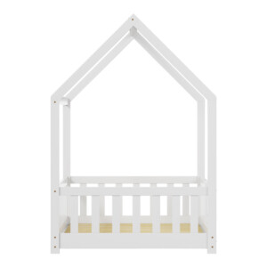 Παιδικό κρεβάτι Callan τ.Montessori με κιγκλίδωμα pakoworld ξύλο πεύκου σε λευκή απόχρωση 90x190εκ-370-000011