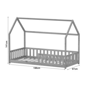 Παιδικό κρεβάτι Callan τ.Montessori με κιγκλίδωμα pakoworld ξύλο πεύκου σε λευκή απόχρωση 90x190εκ-370-000011