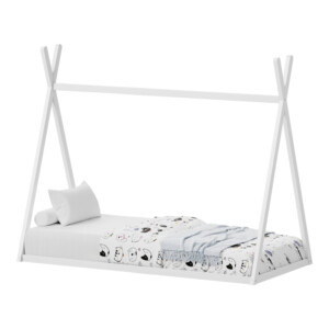 Παιδικό κρεβάτι Lilly τ.Montessori pakoworld ξύλο πεύκου σε λευκή απόχρωση 90x190εκ-370-000016