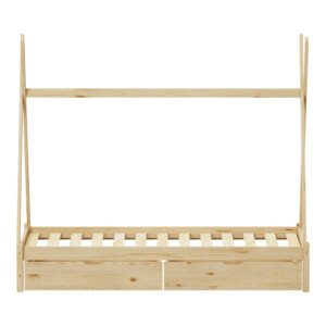 Παιδικό κρεβάτι Lalitto τ.Montessori με 2 συρτάρια τ.Montessori  pakoworld ξύλο πεύκου σε φυσική απόχρωση 90x190εκ-370-000018