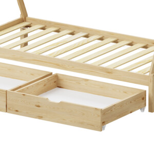 Παιδικό κρεβάτι Lalitto τ.Montessori με 2 συρτάρια τ.Montessori  pakoworld ξύλο πεύκου σε φυσική απόχρωση 90x190εκ-370-000018