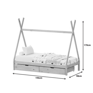 Παιδικό κρεβάτι Lalitto τ.Montessori με 2 συρτάρια τ.Montessori  pakoworld ξύλο πεύκου σε φυσική απόχρωση 90x190εκ-370-000018