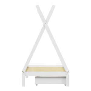 Παιδικό κρεβάτι Lalitto τ.Montessori με 2 συρτάρια pakoworld ξύλο πεύκου σε λευκή απόχρωση 90x190εκ-370-000019