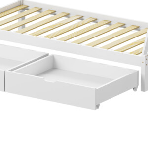 Παιδικό κρεβάτι Lalitto τ.Montessori με 2 συρτάρια pakoworld ξύλο πεύκου σε λευκή απόχρωση 90x190εκ-370-000019