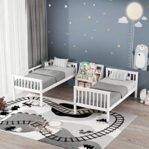 Παιδικό κρεβάτι κουκέτα Nani pakoworld ξύλο πεύκου σε λευκή απόχρωση 90x190εκ-370-000023