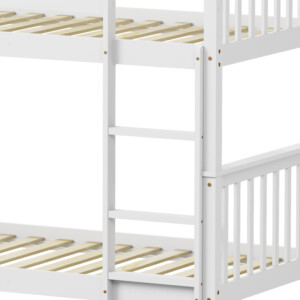 Παιδικό κρεβάτι κουκέτα Nani pakoworld ξύλο πεύκου σε λευκή απόχρωση 90x190εκ-370-000023