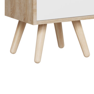 Κομοδίνο Selma pakoworld σε sonoma-λευκή απόχρωση 29.7x29.7x45εκ-370-000024