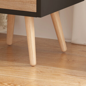 Κομοδίνο Selma pakoworld σε μαύρη-sonoma απόχρωση 29.7x29.7x45εκ-370-000026