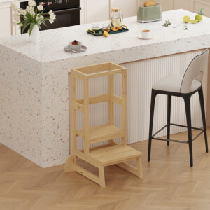 Παιδικός πύργος εκμάθησης Chiquel pakoworld τ.Montessori ξύλο σε φυσική απόχρωση 45.7x51x90εκ-370-000028