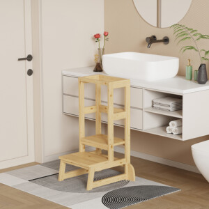 Παιδικός πύργος εκμάθησης Chiquel pakoworld τ.Montessori ξύλο σε φυσική απόχρωση 45.7x51x90εκ-370-000028