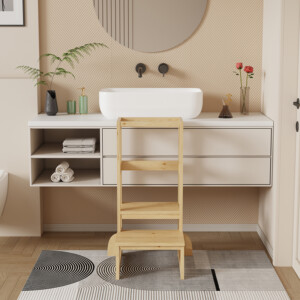 Παιδικός πύργος εκμάθησης Chiquel pakoworld τ.Montessori ξύλο σε φυσική απόχρωση 45.7x51x90εκ-370-000028