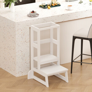 Παιδικός πύργος εκμάθησης Chiquel pakoworld τ.Montessori ξύλο σε λευκή απόχρωση 45.7x51x90εκ-370-000029