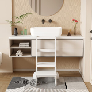 Παιδικός πύργος εκμάθησης Chiquel pakoworld τ.Montessori ξύλο σε λευκή απόχρωση 45.7x51x90εκ-370-000029