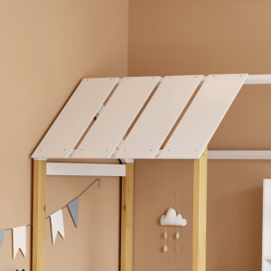 Παιδικό κρεβάτι Bedria pakoworld τ.Montessori ξύλο σε λευκή-φυσική απόχρωση 190x90εκ-370-000030