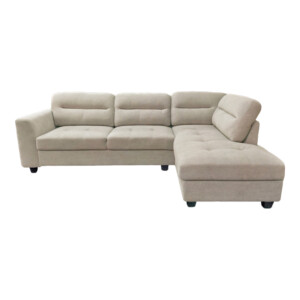Γωνιακός καναπές αριστερή γωνία Camile pakoworld ύφασμα σε μπεζ απόχρωση 270x174x95εκ-371-000003