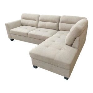 Γωνιακός καναπές αριστερή γωνία Camile pakoworld ύφασμα σε μπεζ απόχρωση 270x174x95εκ-371-000003
