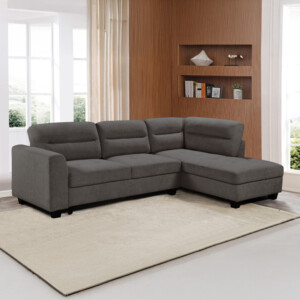 Γωνιακός καναπές αριστερή γωνία Camile pakoworld ύφασμα σε ανθρακί απόχρωση 270x174x95εκ-371-000005