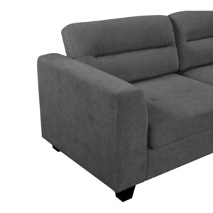 Γωνιακός καναπές αριστερή γωνία Camile pakoworld ύφασμα σε ανθρακί απόχρωση 270x174x95εκ-371-000005