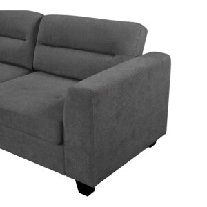 Γωνιακός καναπές δεξιά γωνία Camile pakoworld ύφασμα σε ανθρακί απόχρωση 270x174x95εκ-371-000006