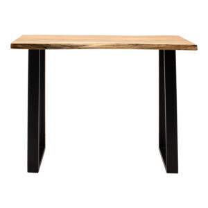 Τραπέζι μπαρ Miles pakoworld μασίφ ξύλο ακακίας 3.7-4εκ σε φυσική απόχρωση με μαύρα μεταλλικά πόδια 120x53x97εκ-372-000010
