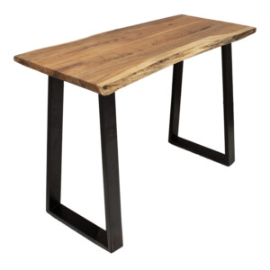 Τραπέζι μπαρ Miles pakoworld μασίφ ξύλο ακακίας 3.7-4εκ σε φυσική απόχρωση με μαύρα μεταλλικά πόδια 120x53x97εκ-372-000010
