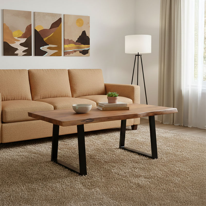 Τραπέζι σαλονιού Miles pakoworld μασίφ ξύλο ακακίας πάχους 3.7-4εκ σε καρυδί απόχρωση με μαύρα μεταλλικά πόδια 115x60x45εκ-372-000021 Τραπέζι σαλονιού Miles pakoworld μασίφ ξύλο ακακίας πάχους 3.7-4εκ σε καρυδί απόχρωση με μαύρα μεταλλικά πόδια 115x60x45εκ-372-000021