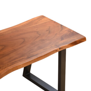 Παγκάκι Miles Slim pakoworld  μασίφ ξύλο ακακίας σε καρυδί απόχρωση με μαύρα μεταλλικά πόδια 160x40x45εκ-372-000023