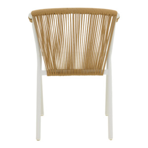 Πολυθρόνα στοιβαζόμενη Convince pakoworld αλουμίνιο λευκό σκελετό-textilene-pe rattan σε φυσική απόχρωση 56x63x82εκ-373-000001