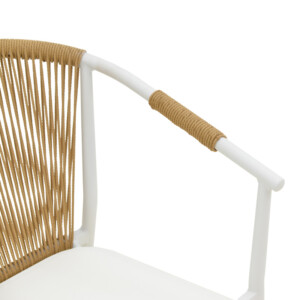 Πολυθρόνα στοιβαζόμενη Convince pakoworld αλουμίνιο λευκό σκελετό-textilene-pe rattan σε φυσική απόχρωση 56x63x82εκ-373-000001