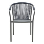 Πολυθρόνα στοιβαζόμενη Convince pakoworld γκρι αλουμίνιο-pe rattan ανθρακί-textilene σε γκρι απόχρωση 56x63x82εκ-373-000002