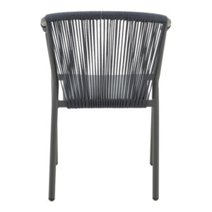 Πολυθρόνα στοιβαζόμενη Convince pakoworld γκρι αλουμίνιο-pe rattan ανθρακί-textilene σε γκρι απόχρωση 56x63x82εκ-373-000002