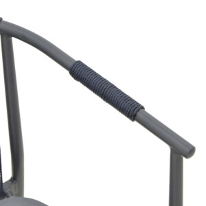 Πολυθρόνα στοιβαζόμενη Convince pakoworld γκρι αλουμίνιο-pe rattan ανθρακί-textilene σε γκρι απόχρωση 56x63x82εκ-373-000002