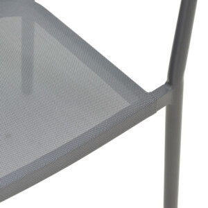 Πολυθρόνα στοιβαζόμενη Convince pakoworld γκρι αλουμίνιο-pe rattan ανθρακί-textilene σε γκρι απόχρωση 56x63x82εκ-373-000002