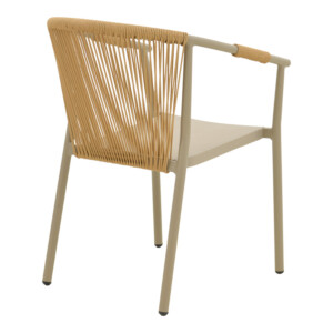 Πολυθρόνα στοιβαζόμενη Convince pakoworld αλουμίνιο με καφέ σκελετό-textilene-pe rattan 56x63x82εκ-373-000003