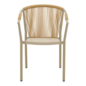 Πολυθρόνα στοιβαζόμενη Convince pakoworld αλουμίνιο με καφέ σκελετό-textilene-pe rattan 56x63x82εκ-373-000003