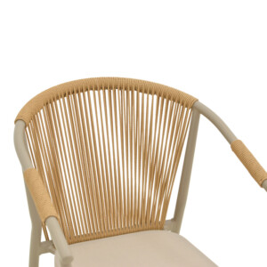 Πολυθρόνα στοιβαζόμενη Convince pakoworld αλουμίνιο με καφέ σκελετό-textilene-pe rattan 56x63x82εκ-373-000003