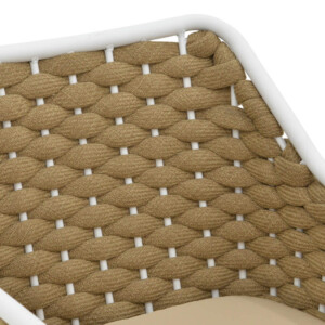 Πολυθρόνα Ortegia pakoworld  αλουμίνιο με λευκό σκελετό- χακί σχοινί 57x62x82εκ-373-000005