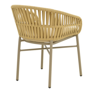 Πολυθρόνα Frama pakoworld αλουμίνιο-pe σχοινί σε καφε απόχρωση και μαξιλάρι 57x60x78εκ-373-000010