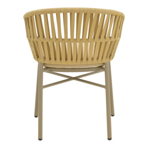 Πολυθρόνα Frama pakoworld αλουμίνιο-pe σχοινί σε καφε απόχρωση και μαξιλάρι 57x60x78εκ-373-000010