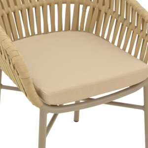 Πολυθρόνα Frama pakoworld αλουμίνιο-pe σχοινί σε καφε απόχρωση και μαξιλάρι 57x60x78εκ-373-000010