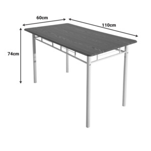 Τραπεζαρία Reforia pakoworld σετ 5τμχ mdf σε φυσική απόχρωση με λευκά μεταλλικά πόδια 110x60x74εκ-374-000001