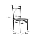 Τραπεζαρία Reforia pakoworld σετ 5τμχ mdf σε γκρι απόχρωση με μαύρα μεταλλικά πόδια 110x60x74εκ-374-000002