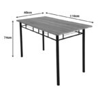 Τραπεζαρία Reforia pakoworld σετ 5τμχ mdf σε γκρι απόχρωση με μαύρα μεταλλικά πόδια 110x60x74εκ - Image 12